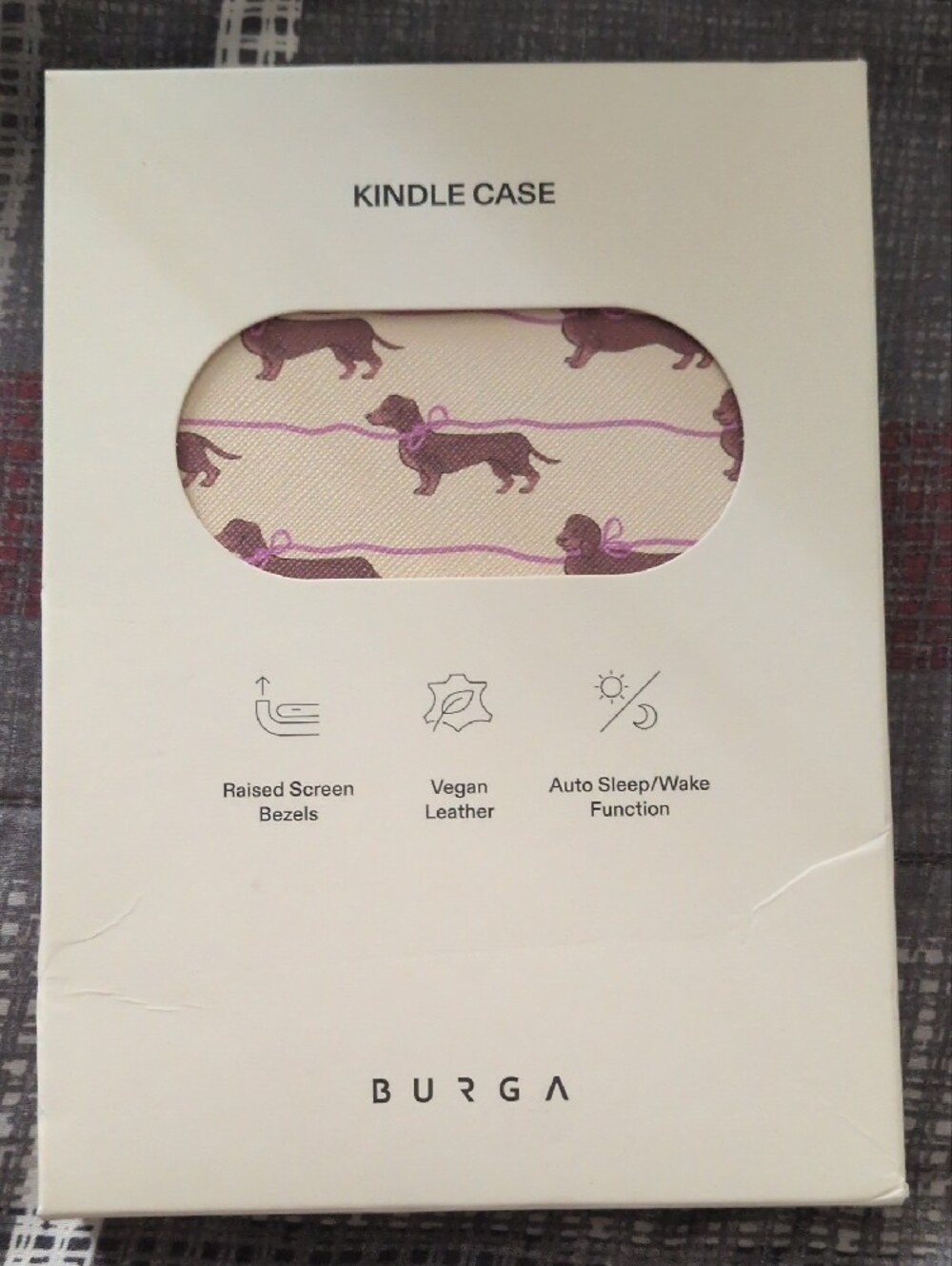 Burga Kindle Pink & Brown Dachshund Case